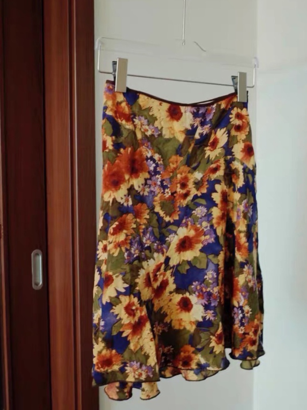 Blumarine 100%Silk Floral Skirt